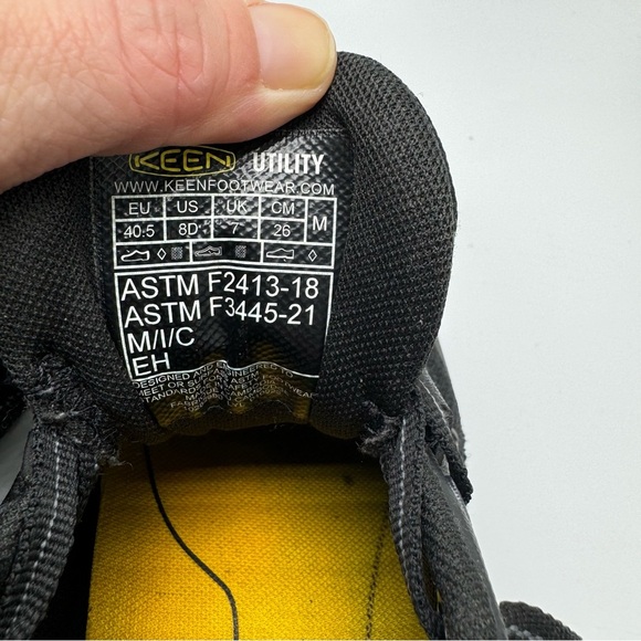 Keen Tempe Utility Sneakers Black Steel Toe Work Shoes Mens Size 8 D - Picture 9 of 10